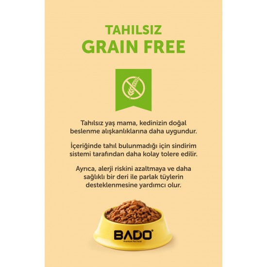 BADO GURME YAŞ YETİŞKİN KEDİ MAMASI HİNDİ ETLİ 85 GR 6 ADET