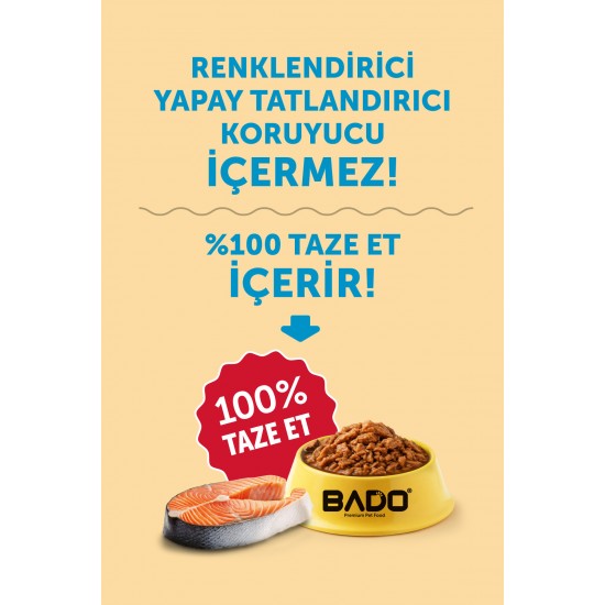 BADO GURME YAŞ YETİŞKİN KEDİ MAMASI SOMONLU 85 GR 24 ADET