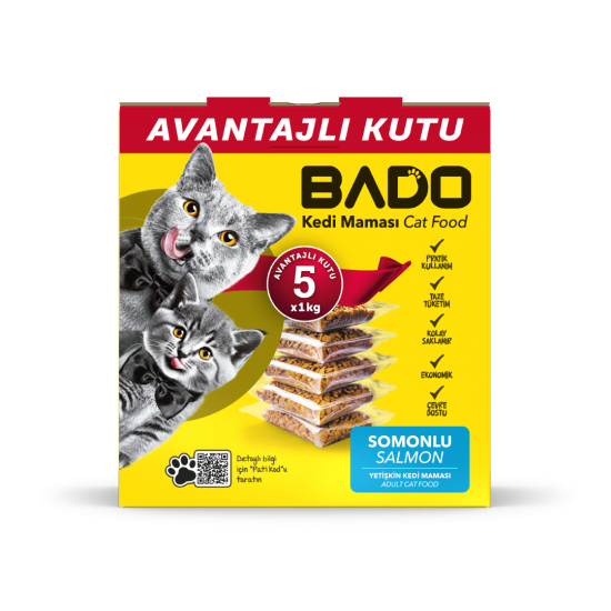 Bado Yetişkin Kedi Maması Somonlu 5x1kg Bado Yetişkin Kedi Maması Somonlu 5x1kg