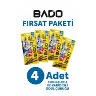 Bado Kedi Ödül Çubuğu Ton Balıklı ve Karidesli 3x5gr 4Lü Bado Kedi Ödül Çubuğu Ton Balıklı ve Karidesli 3x5gr 4Lü
