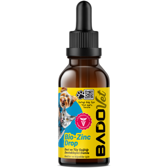 Bado Bio-Zinc Drop Kedi Ve Köpekler İçin Deri ve Tüy Sağlığı Destekleyici Damla 50 ML