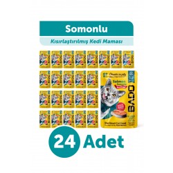Bado Kısırlaştırılmış Yetişkin Yaş Kedi Maması Somonlu 85Gr 24'lü