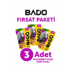 Bado Muhabbet Kuş Yemi Vitaminli 400GR 3Lü Bado Muhabbet Kuş Yemi Vitaminli 400GR 3Lü