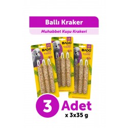 Bado Muhabbet Kuşu Krakeri Ballı 105Gr 3Lü