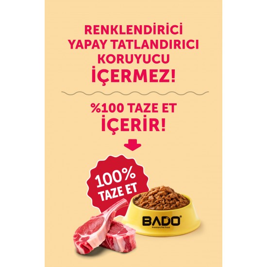 BADO GURME YAŞ YETİŞKİN KEDİ MAMASI KUZU ETLİ 85 GR BADO GURME YAŞ YETİŞKİN KEDİ MAMASI KUZU ETLİ 85 GR