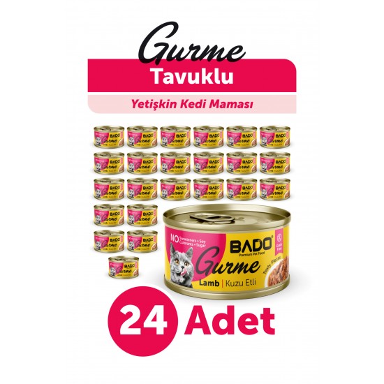 BADO GURME YAŞ YETİŞKİN KEDİ MAMASI KUZU ETLİ 85 GR 24 ADET BADO GURME YAŞ YETİŞKİN KEDİ MAMASI KUZU ETLİ 85 GR 24 ADET