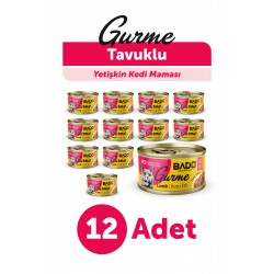 BADO GURME YAŞ YETİŞKİN KEDİ MAMASI KUZU ETLİ 85 GR 12 ADET