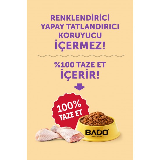 BADO GURME YAŞ YETİŞKİN KEDİ MAMASI TAVUKLU 85 GR 24 ADET