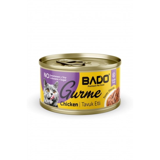 BADO GURME YAŞ YETİŞKİN KEDİ MAMASI TAVUKLU 85 GR 6 ADET
