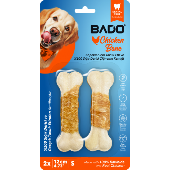 Bado Tavuklu Çiğneme Kemiği 12 Cm 2Li 
