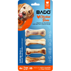 Bado Tavuk Çiğneme Kemiği 7 Cm 4Lü Bado Tavuk Çiğneme Kemiği 7 Cm 4Lü