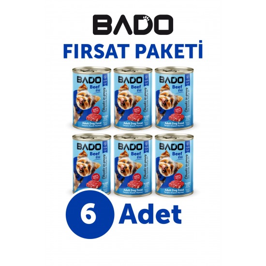 Bado Yaş Köpek Maması Etli Biftekli 400Gr 6Lı Bado Yaş Köpek Maması Etli Biftekli 400Gr 6Lı