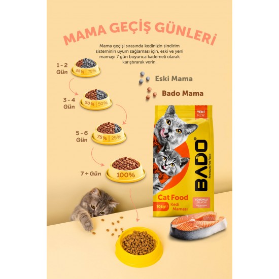 Bado Yavru Kedi Maması Somonlu 10 Kg Bado Yavru Kedi Maması Somonlu 10 Kg