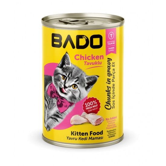 Bado Yavru Kedi Yaş Maması Tavuk Etli 400GR
