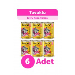 Bado Yavru Kedi Yaş Maması Tavuk Etli 400GR 6Lı