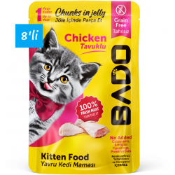 Bado Yavru Yaş Kedi Maması Tavuk Etli 85Gr 8'li