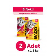 Bado Yetişkin Kedi Maması Etli Biftekli 1,5 Kg 2'li