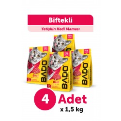 Bado Yetişkin Kedi Maması Etli Biftekli 1,5 Kg 4'lü