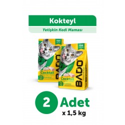 Bado Yetişkin Kedi Maması Kokteyl 1,5 Kg 2'li