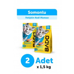 Bado Yetişkin Kedi Maması Somonlu 1,5 Kg 2'li