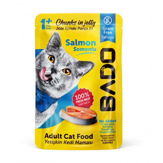 Bado Yetişkin Kedi Yaş Mama Somon Balıklı 85GR Bado Yetişkin Kedi Yaş Mama Somon Balıklı 85GR