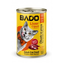 Bado Yetişkin Yaş Kedi Maması Ciğerli 400GR 24lü Bado Yetişkin Yaş Kedi Maması Ciğerli 400GR 24lü