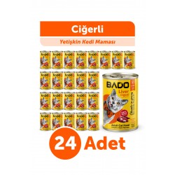 Bado Yetişkin Yaş Kedi Maması Ciğerli 400GR 24lü