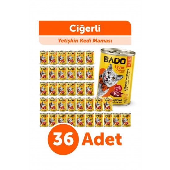 Bado Yetişkin Yaş Kedi Maması Ciğerli 400GR 36'lı