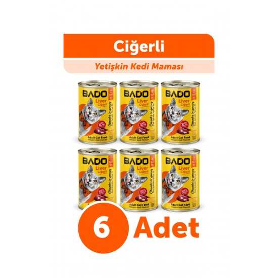 Bado Yetişkin Yaş Kedi Maması Ciğerli 400GR 6Lı