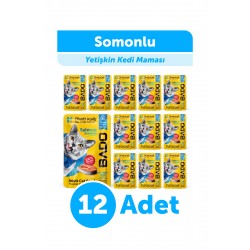 Bado Yetişkin Yaş Kedi Maması Somonlu 85Gr 12'li