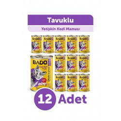Bado Yetişkin Yaş Kedi Maması Tavuk Etli 400Gr 12'li Bado Yetişkin Yaş Kedi Maması Tavuk Etli 400Gr 12'li