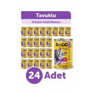 Bado Yetişkin Yaş Kedi Maması Tavuk Etli 400Gr 24'lü Bado Yetişkin Yaş Kedi Maması Tavuk Etli 400Gr 24'lü