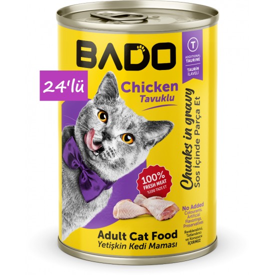 Bado Yetişkin Yaş Kedi Maması Tavuk Etli 400Gr 36'lı
