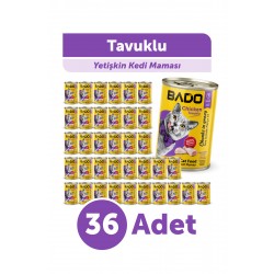 Bado Yetişkin Yaş Kedi Maması Tavuk Etli 400Gr 36'lı Bado Yetişkin Yaş Kedi Maması Tavuk Etli 400Gr 36'lı