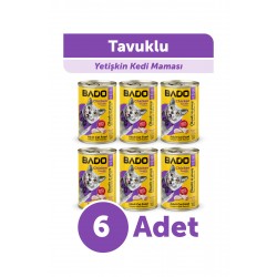 Bado Yetişkin Yaş Kedi Maması Tavuk Etli 400GR 6Lı Bado Yetişkin Yaş Kedi Maması Tavuk Etli 400GR 6Lı