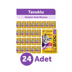 Bado Yetişkin Yaş Kedi Maması Tavuk Etli 85Gr 24'lü