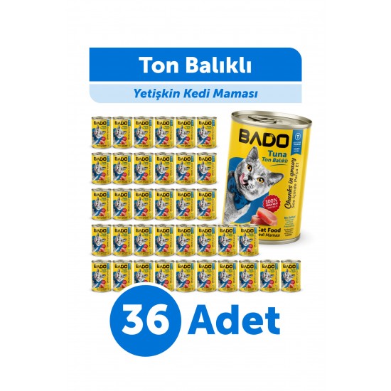 Bado Yetişkin Yaş Kedi Maması Ton Balıklı 400Gr 36'lı