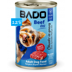 Bado Yetişkin Yaş Köpek Maması Etli 400Gr 12'li 