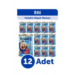 Bado Yetişkin Yaş Köpek Maması Etli 400Gr 12'li 