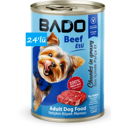 Bado Yetişkin Yaş Köpek Maması Etli 400Gr 24'lü Bado Yetişkin Yaş Köpek Maması Etli 400Gr 24'lü