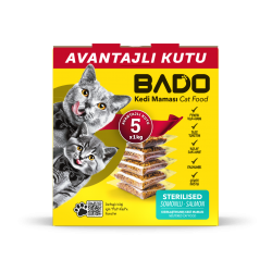 Bado Kısırlaştırılmış Yetişkin Kedi Maması Somonlu 5x1kg