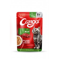 Cango Yaş Yetişkin Kedi Maması Etli Biftekli 80 GR 24 Adet