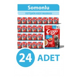 Cango Yaş Yetişkin Kedi Maması Somonlu 80 GR 24 Adet