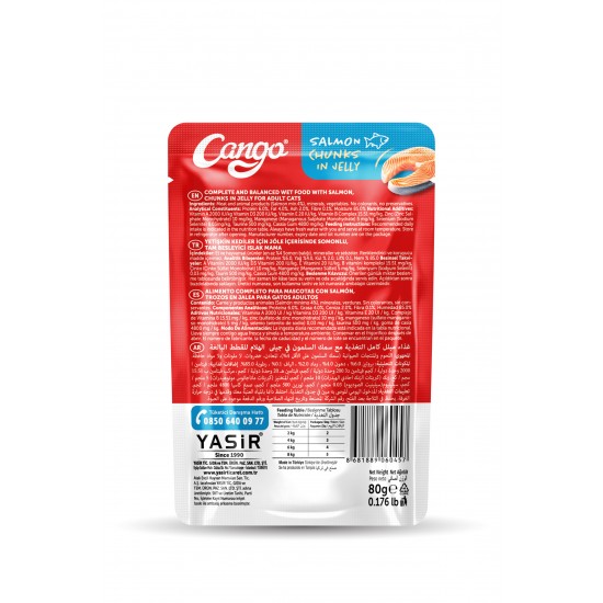 Cango Yaş Yetişkin Kedi Maması Somonlu 80 GR 24 Adet