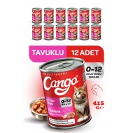 Cango Yavru Yaş Kedi Maması Tavuklu 415Gr 12Li Cango Yavru Yaş Kedi Maması Tavuklu 415Gr 12Li