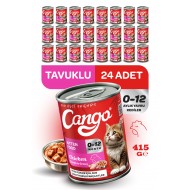 Cango Yavru Yaş Kedi Maması Tavuklu 415Gr 24Lü Cango Yavru Yaş Kedi Maması Tavuklu 415Gr 24Lü