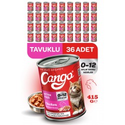 Cango Yavru Yaş Kedi Maması Tavuklu 415Gr 36Lı