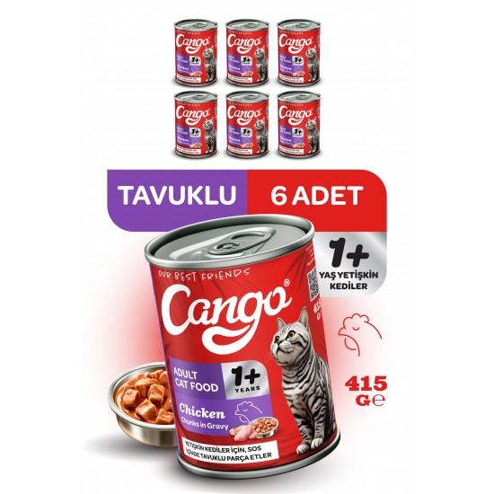 Cango Yavru Yaş Kedi Maması Tavuklu 415Gr 6Lı Cango Yavru Yaş Kedi Maması Tavuklu 415Gr 6Lı