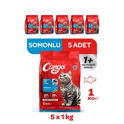 Cango Yetişkin Kedi Maması Somonlu 1 Kg 5'li