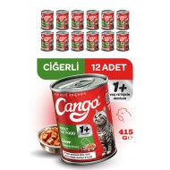 Cango Yetişkin Yaş Kedi Maması Ciğerli 415Gr 12Li